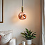 1-lichts hanglamp Lewis met golvend glas - rosé goud
