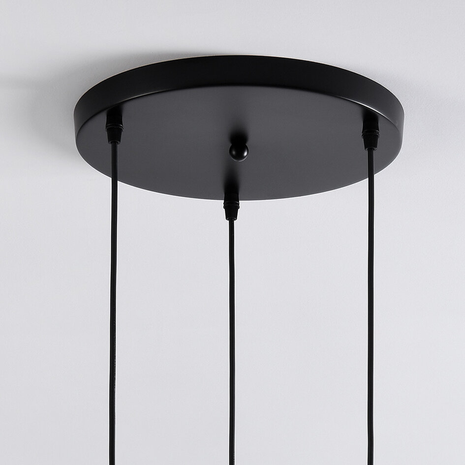 Hanglamp Victor met amber glas en zwarte details