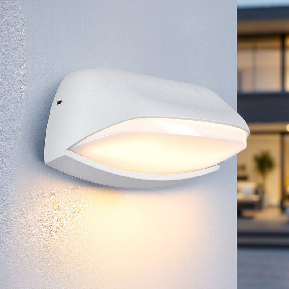 Moderne witte wandlamp Jessy voor buiten