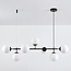 Design hanglamp zwart met melkglas - Hepta