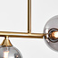 Design plafondlamp goud met smoke glas, 6-lichts - Aster