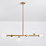 Design plafondlamp goud met transparant glas, 6-lichts - Aster