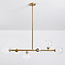 Design plafondlamp goud met transparant glas, 6-lichts - Aster
