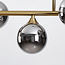 Design plafondlamp zwart met smoke glas spiegeleffect, 6-lichts - Aster