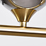 Design plafondlamp zwart met smoke glas spiegeleffect, 6-lichts - Aster