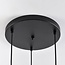 Design zwarte hanglamp met amber glas, 3-lichts - Lainas
