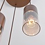 3-lichts design koffiebruine hanglamp met amber glas - Latte
