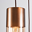 5-lichts design hanglamp koffiebruin met amber glas - Cortado