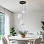3-lichts japandi hanglamp met witte stoffen lampionnen - Fabrica