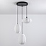 3-lichts japandi hanglamp met witte stoffen lampionnen - Fabrica