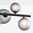 Design glazen hanglamp Givree, 9-lichts - zwart met grijs matglas