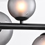 Design glazen hanglamp Givree, 9-lichts - zwart met grijs matglas