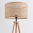 Houten vloerlamp driepoot met rotan kap - Vime