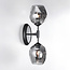 2-lichts wandlamp in het zwart - Leandra