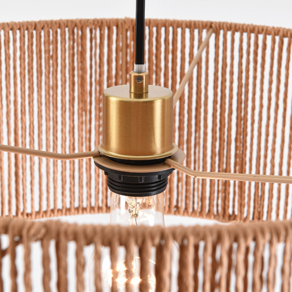 Verstelbare vloerlamp met natuurlijke kap - Bask