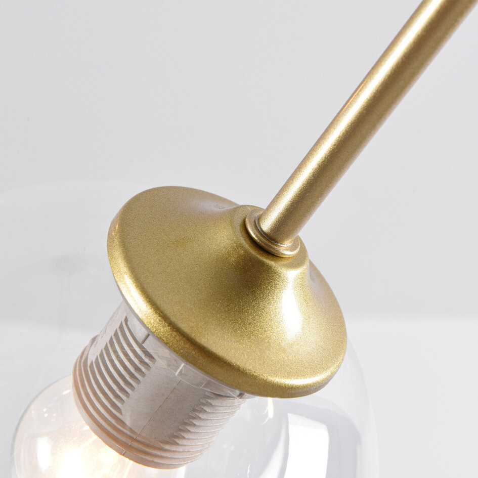Design hanglamp  7-lichts goud met transparant glas - Melodie