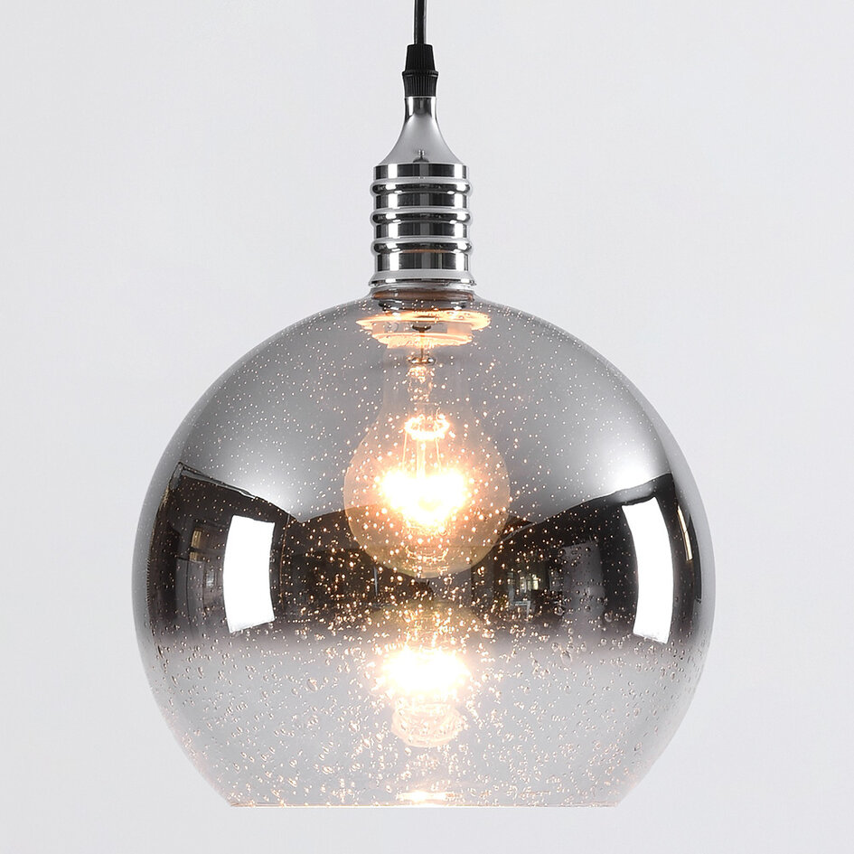 Design hanglamp met smoke glas spiegelbol - London