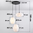 3-lichts japandi hanglamp met witte stoffen lampionnen - Fabrica