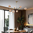 Design hanglamp  7-lichts goud met amber glas - Stefanie