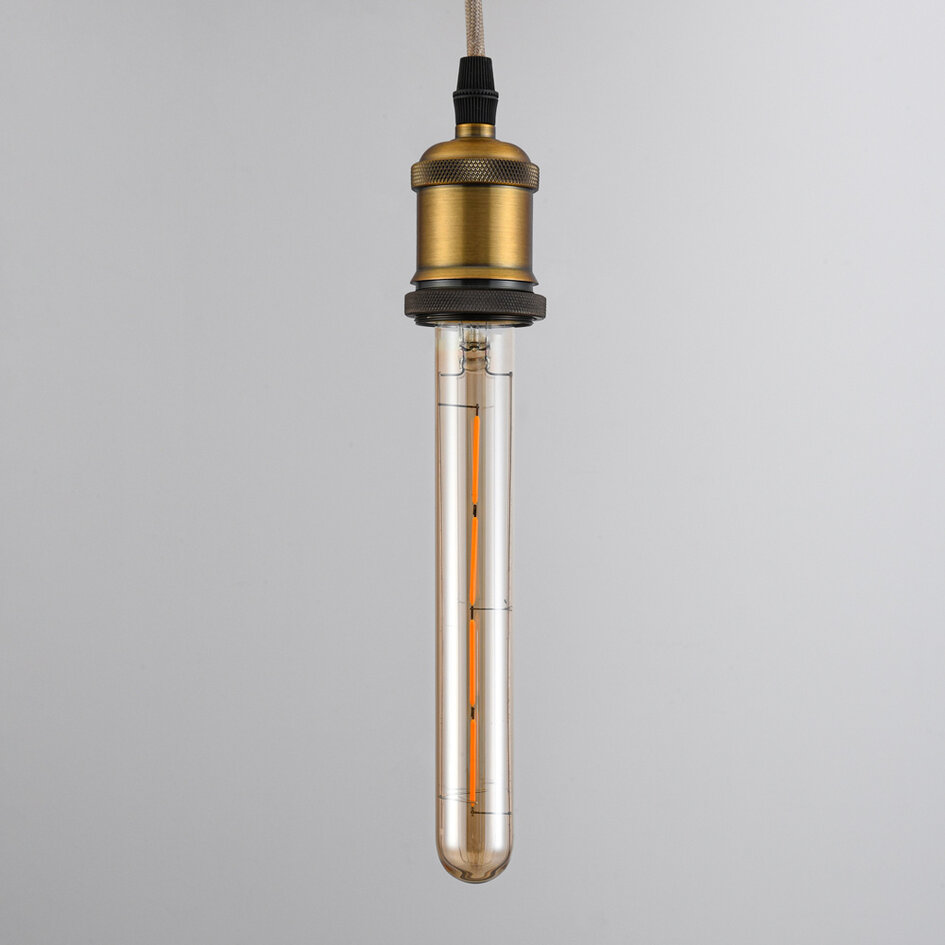 E27 dimbare buislamp amber glas met 4 draad filament 22,5 cm, 4W, 2200K