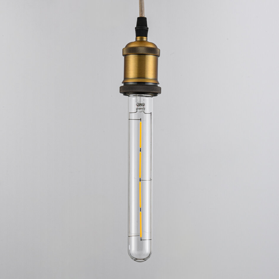 E27 dimbare buislamp helder glas met filament 4W 2700K,  22,5 cm