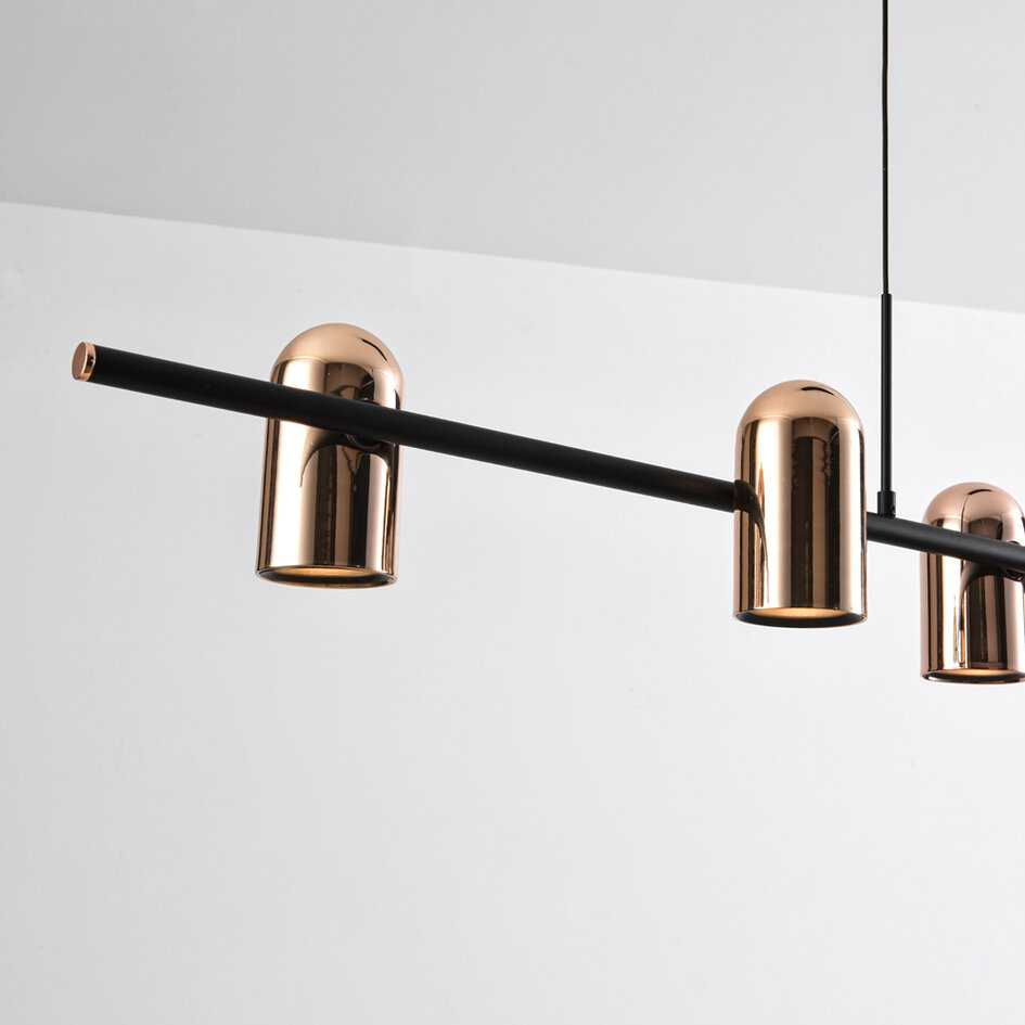 Hanglamp Kyo, 6-lichts - zwart met goud