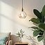 1-lichts hanglamp Lotte - cognac glas + bolling