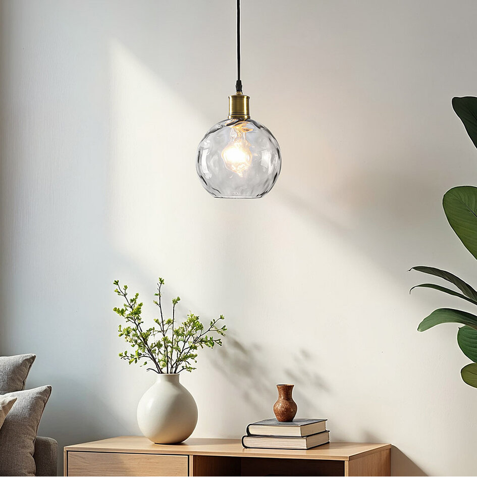 1-lichts hanglamp Lotte - smoke glas + bolling