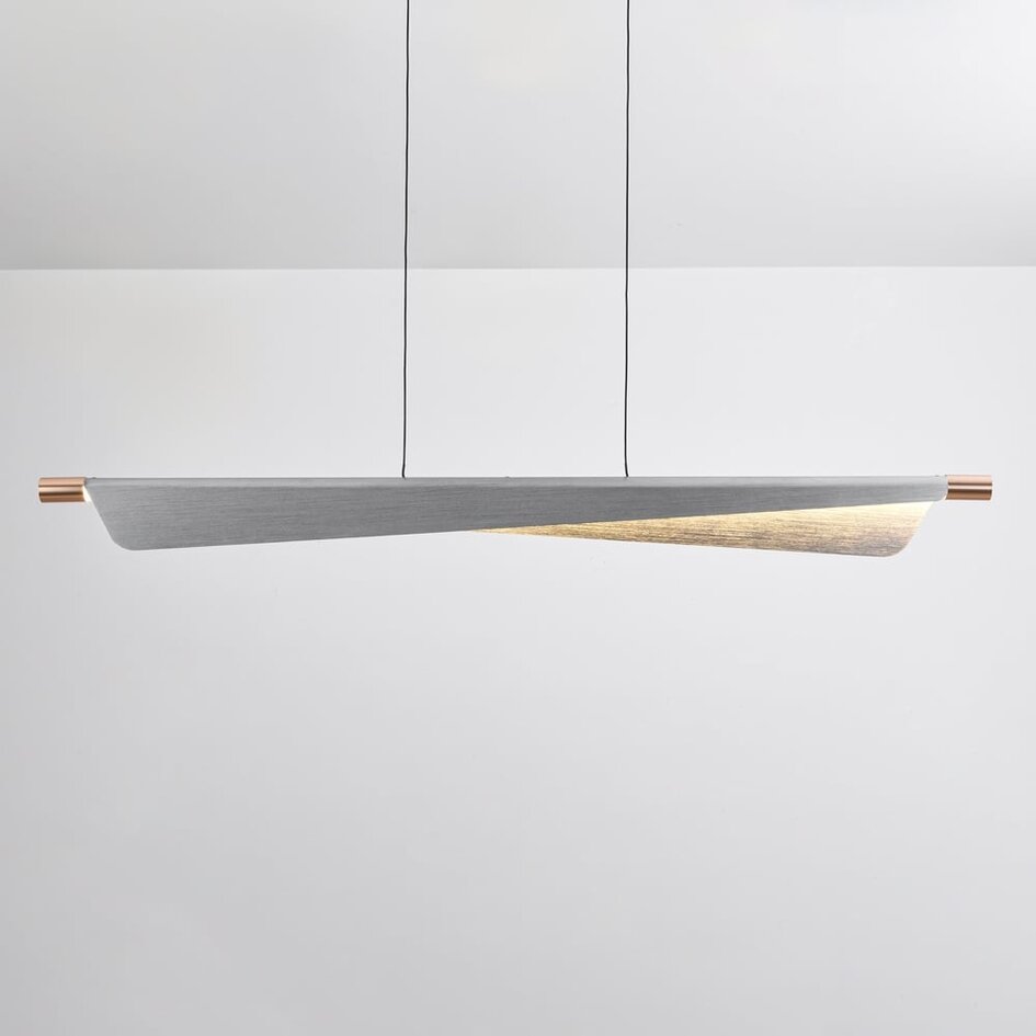 Design hanglamp Mitsu - 3-staps dimbaar - geborsteld zilver