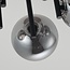 Eigentijdse plafondlamp Amora zwart met smoke glas, 5-lichts
