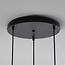 Design hanglamp zwart met 3D golvend amber glas, 3-lichts - Eflin