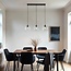 Moderne hanglamp Fayen zwart met parelmoer glas, 3-lichts