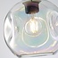 Moderne hanglamp Fayen zwart met parelmoer glas, 3-lichts