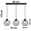 Moderne hanglamp Fayen zwart met parelmoer glas, 3-lichts