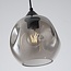 3-lichts hanglamp Fayen zwart met golvend smoke glas