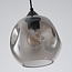 3-lichts hanglamp Fayen zwart met golvend smoke glas
