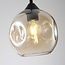 3-lichts moderne hanglamp Fayen zwart met organische vorm cognac glas