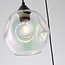 Design hanglamp Fajah zwart met organische vorm parelmoer glas, 3-lichts