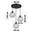 Design hanglamp Fajah zwart met organische vorm parelmoer glas, 3-lichts