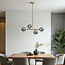 Design plafondlamp goud met smoke glas - Asun