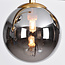 Hanglamp Asun met gouden frame en smoke glazen bollen met spiegeleffect