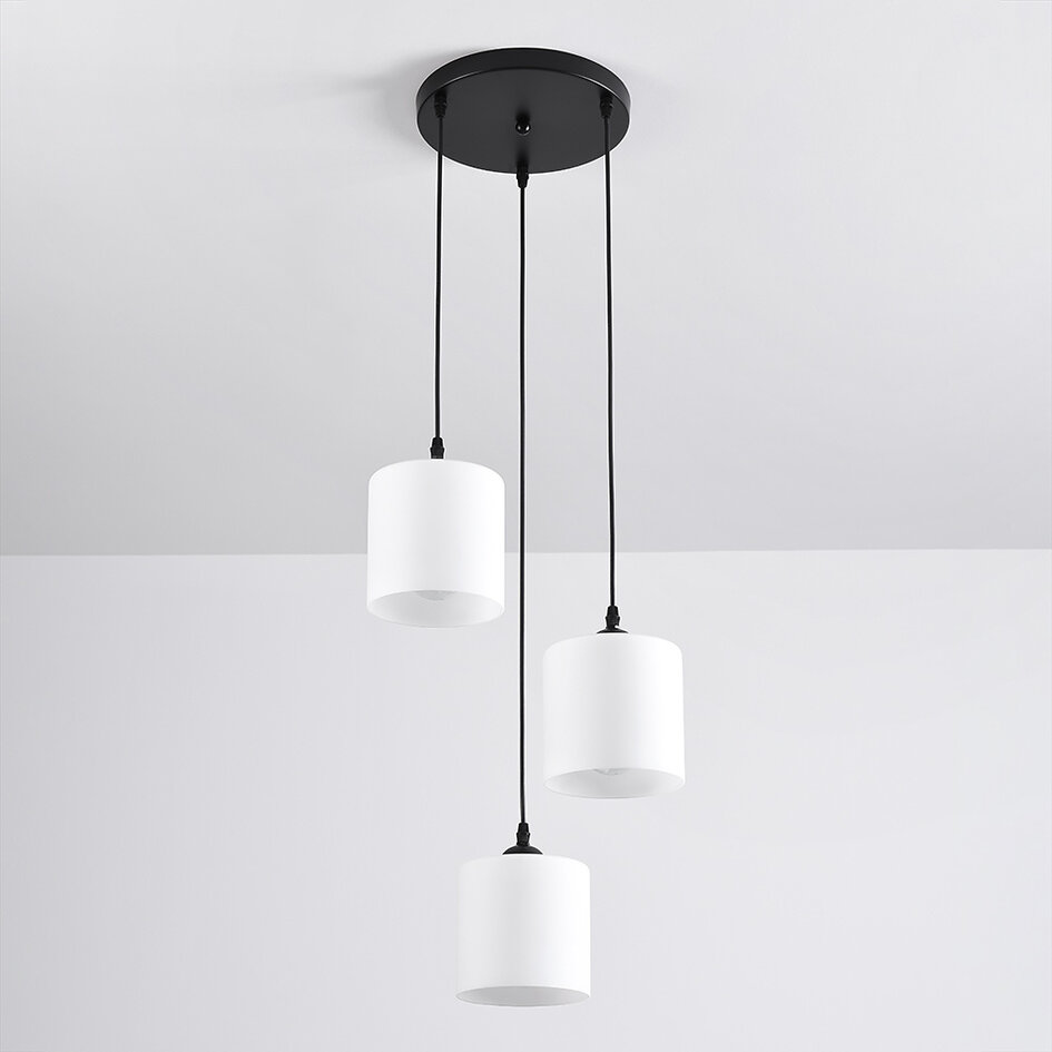 Hanglamp 3-lichts met melkwit glas - Kezia