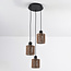3-lichts Boho hanglamp Canico met touw