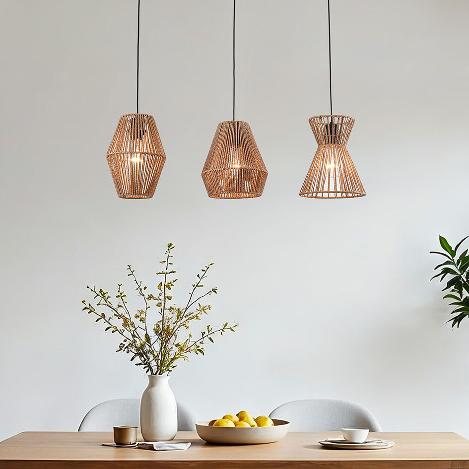 Bohemian hanglamp van gevlochten touw - Intan