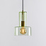 Hanglamp Rurka goud met groen glas