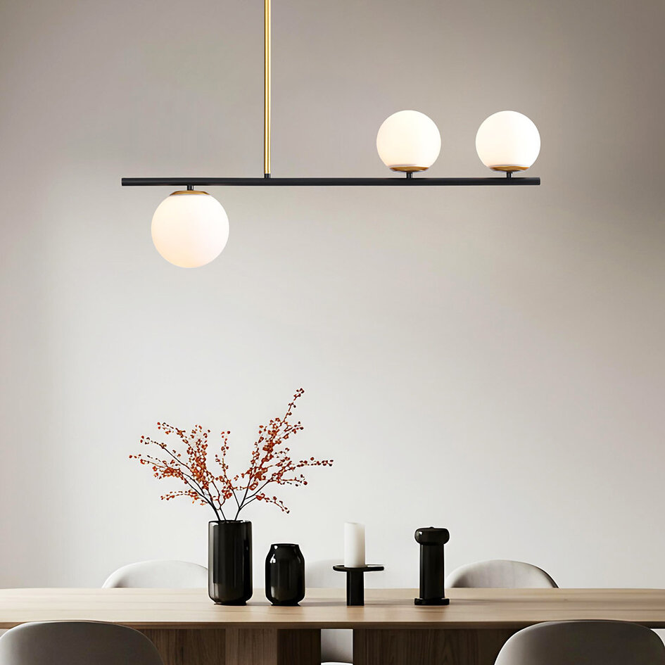 Design hanglamp Danny, 3-lichts - melkwit