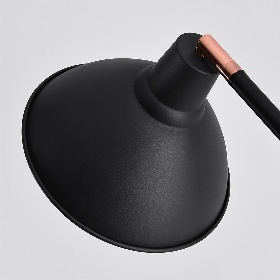 Staande lamp zwart met kantelbare kap - Freddie