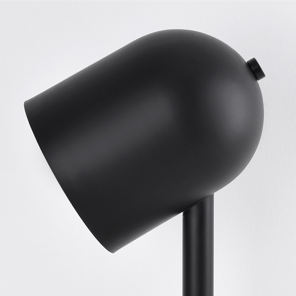 Moderne tafellamp zwart met hout - Spy