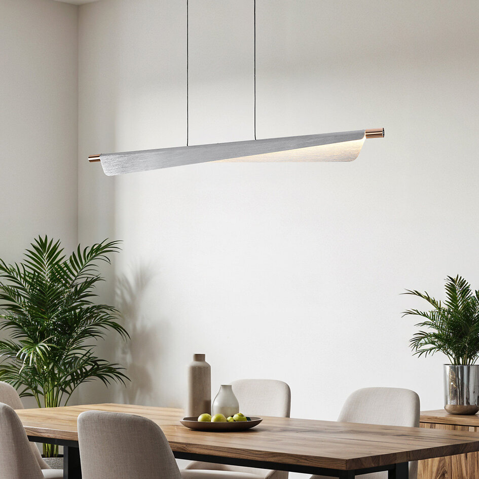Design hanglamp Mitsu - 3-staps dimbaar - geborsteld zilver