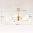 Design zandgouden plafondlamp met melkwit glas- 8-lichts Idaho